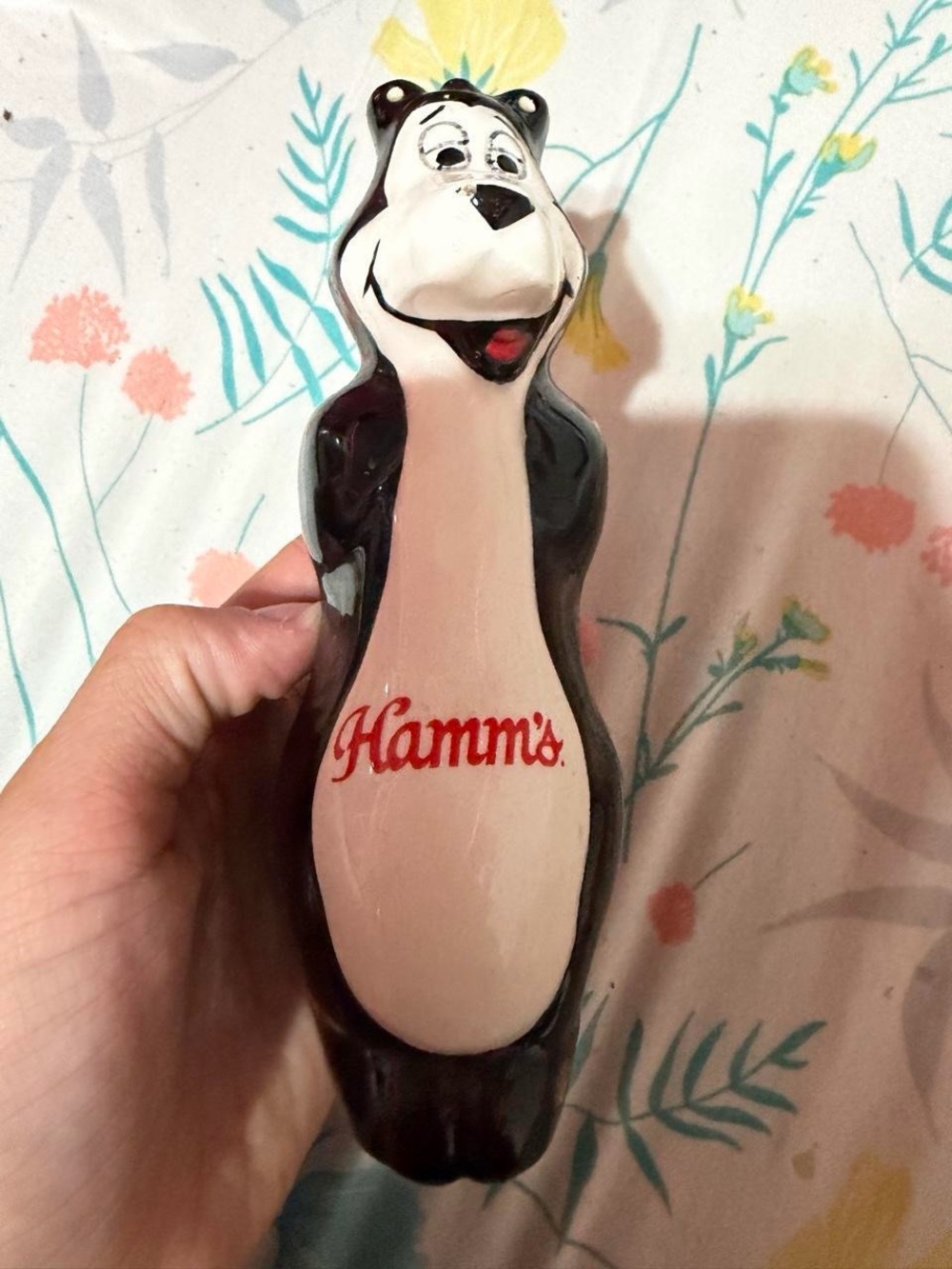 Black & White Bear Figurine. Hamms tap beer handle